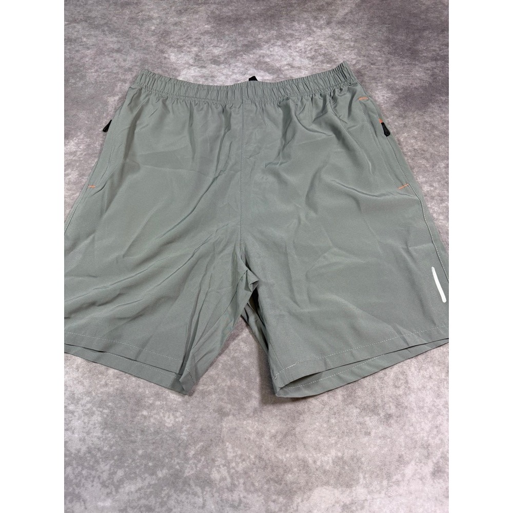 Unbranded Mens Athletic Shorts Medium Gray Polyester Blend Zipper Pockets